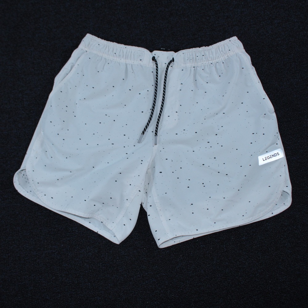Legends Luka HD 7" Lined Shorts Mens Large White Speckle Performance Training